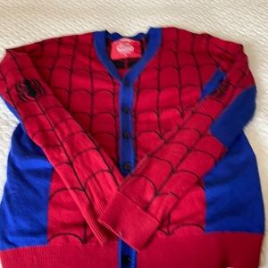 Spider man cardigan sweater women’s